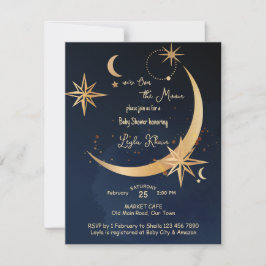 Invitación Sobre la noche estrellada de la luna Baby Shower