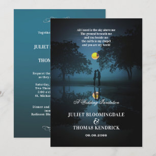 Invitación Sobre la noche iluminada por la luna  Boda