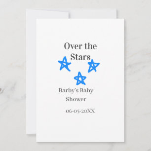 Invitación Sobre las estrellas azul gris bebé nombre fecha el
