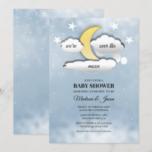 Invitación Sobre las nubes lunares y las estrellas Baby Showe