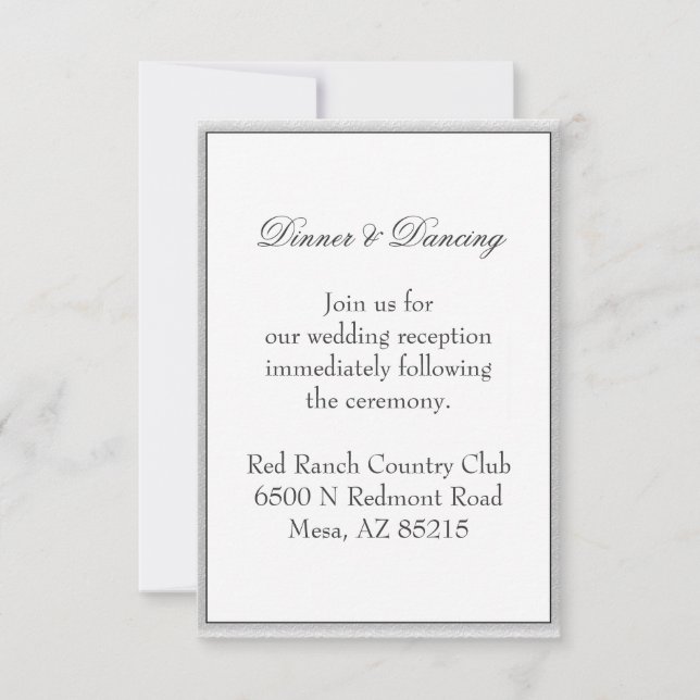 Invitación Sobre Simple Gris Ecológico para Boda (Anverso)