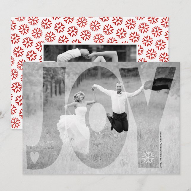 Invitación Sobreposición de alegría recién casados Navidades  (Anverso / Reverso)