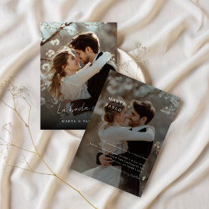 Invitación Sobreposición de foto de Boda Boda español elegant