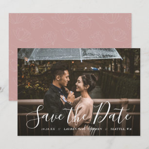 Invitación Sobreposición de la fotografía con guión elegante