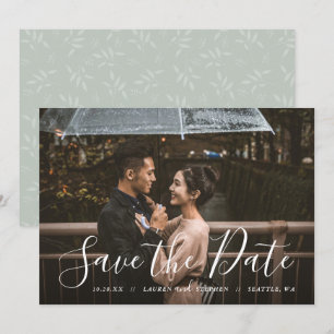 Invitación Sobreposición de la fotografía con guión elegante