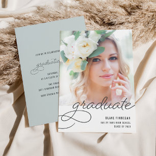 Invitación Sobreposición de script Foto Partido de Graduaci