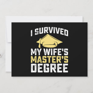 Invitación Sobreviví a la graduación de maestría de mi esposa
