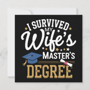 Invitación Sobreviví al Máster de mi Esposa - Graduación de m