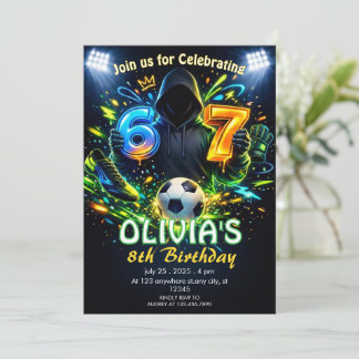 Invitación Soccer 6–7 Meme Birthday  Football Theme