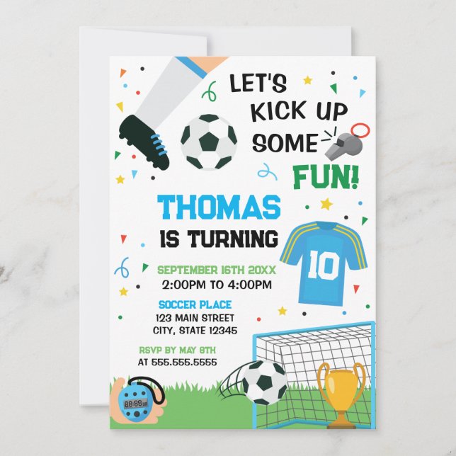 Invitación Soccer Birthday boy Invitation (Anverso)