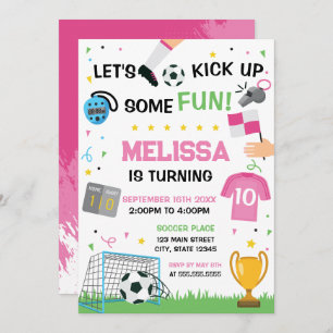 Invitación Soccer Birthday girl Invitation
