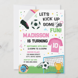Invitación Soccer Birthday girl Invitation