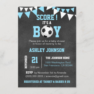 Invitación SOCCER es un niño niño de Baby Shower