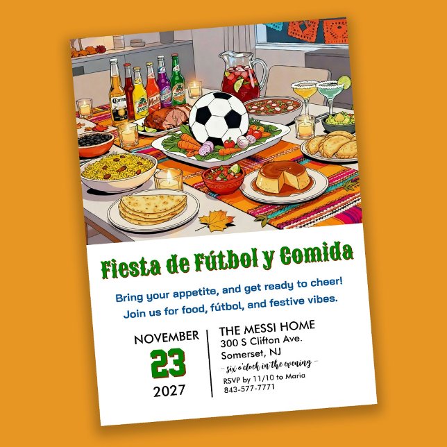Invitación Soccer Fiesta de Fútbol y Comida (Subido por el creador)