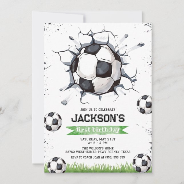 Invitación Soccer Kids Boy Birthday Party Invitation (Anverso)