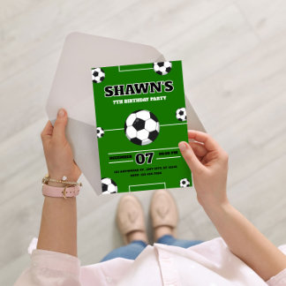 Invitación Soccer Kids Football Theme 7th Birthday Party