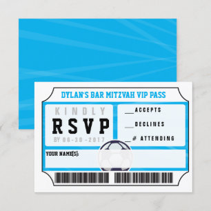 Invitación SOCCER VIP REPLICACIÓN CARD Bar Bat Mitzvah Invita
