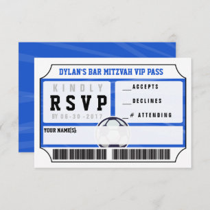 Invitación SOCCER VIP REPLICACIÓN CARD Bar Bat Mitzvah Invita