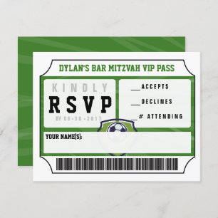 Invitación SOCCER VIP REPLICACIÓN CARD Bar Bat Mitzvah Invita