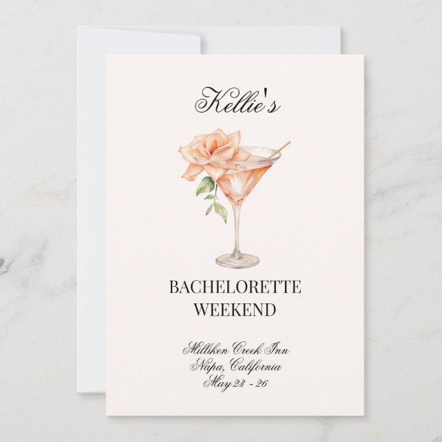 Invitación Social Club Rubor Martini Cocktail con código QR B (Anverso)