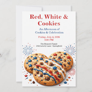 Invitación Social de Galletas del Cuatro de Julio 
