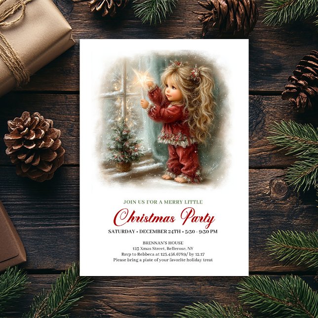 Invitación Social de Navidad Arte Mínimo de Escena (Christmas Social Invite Minimal Holiday Scene Art)