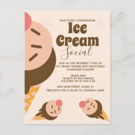Invitación Social de Volante de Cono de Helado Gro