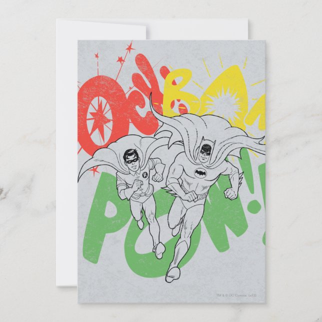 Invitación SOCK BAM POW Batman y Robin (Anverso)