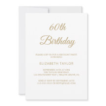 Sofisticada caligrafía de oro 60 cumpleaños