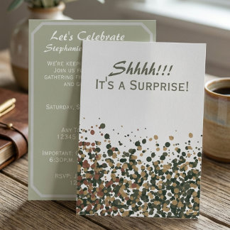 Invitación Sofisticada Celebración Sorpresa con Acuarela de S
