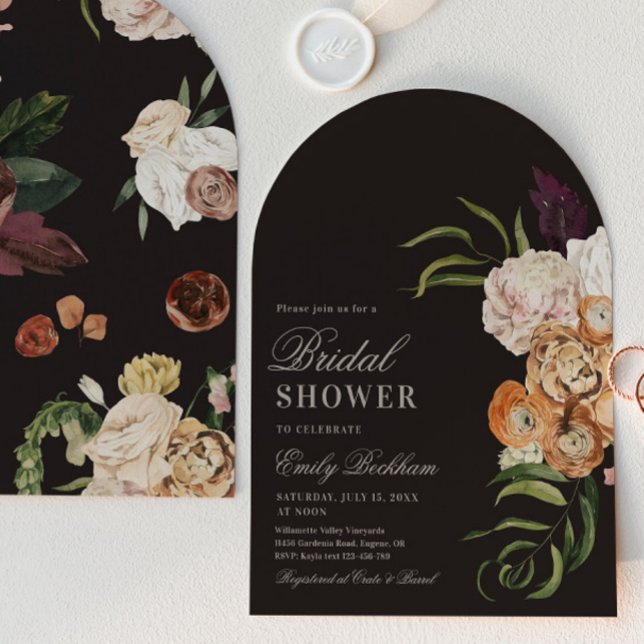 Invitación sofisticada de arquería floral para la  (Subido por el creador)