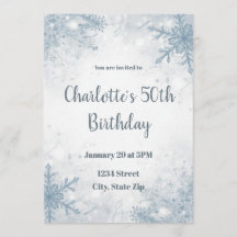 Invitación sofisticada de cumpleaños 50 de inviern