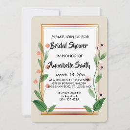 Invitación Sofisticada Ducha Bridal Clásica Y Elegante