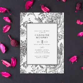 Invitación Sofisticada Ducha Negra Elegante Bridal