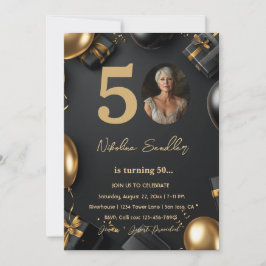 Invitación Sofisticada fiesta de 50 años