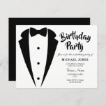 Invitación Sofisticada fiesta de cumpleaños de Suit & Tie<br><div class="desc">Diseño Cortesía de https://www.etsy.com/shop/teabreakart</div>