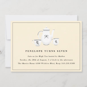 Invitación Sofisticada fiesta de cumpleaños del Té para Chica
