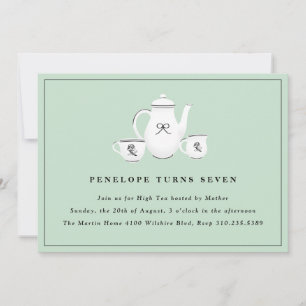 Invitación Sofisticada fiesta de cumpleaños del Té para Chica