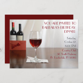 Invitación Sofisticada fiesta de cumpleaños del vino Rojo