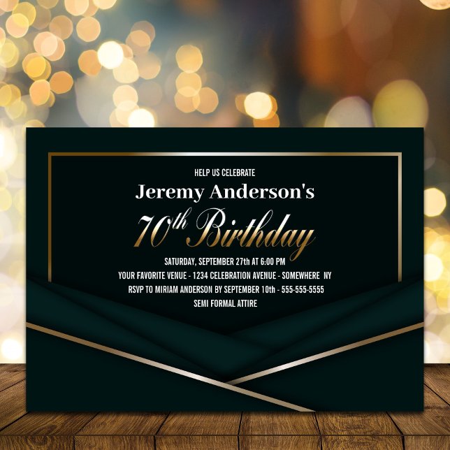 Invitación Sofisticada Fiesta de los 70 Años del Oro Verde (Subido por el creador)