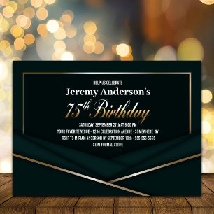 Invitación Sofisticada Fiesta de los 75 Años del Oro Verde