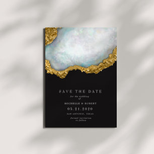 Invitación Sofisticada Foto De Pearl Agate Save The Date