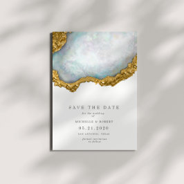 Invitación Sofisticada Foto De Pearl Agate Save The Date