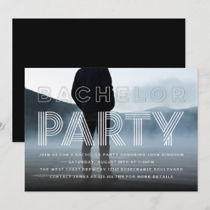 Invitación Sofisticada Moda Bachelor Party Photo Invitation