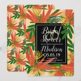 Invitación Sofisticada Novia Tropical Ave del Paraíso