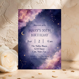 Invitación sofisticada para 70 cumpleaños | Celest