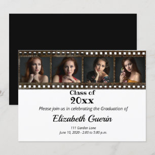 Invitación Sofisticada parte de graduación de fotografías en 