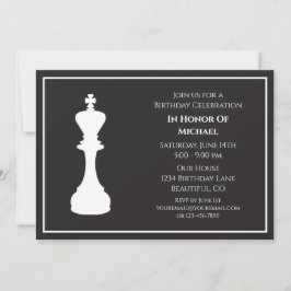 Invitación Sofisticada pieza de ajedrez en blanco y negro Cum