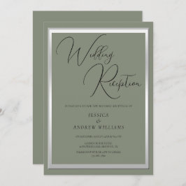 Invitación Sofisticada recepción de bodas sabrosas y plateada