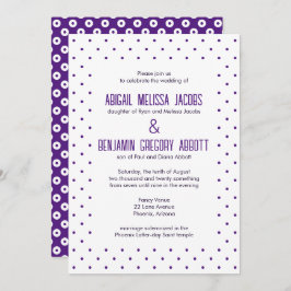 Invitación Sofisticada recepción de puntos de polka morado y